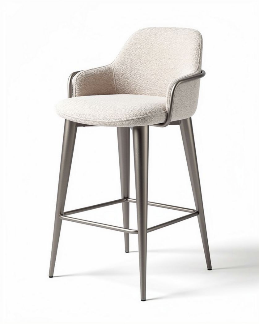 Tabouret de bar en métal et tissu - Convient pour la cuisine ou le salon - 45 x 45 x 110cm