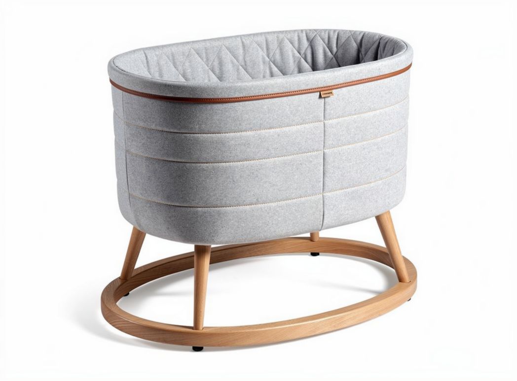 Berceau pour bébé en tissu et bois - Utilisé pour le sommeil des nourrissons - 80 x 45 x 50cm