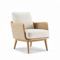 Fauteuil en tissu pour salon avec structure en bois - 80 x 75 x 85cm