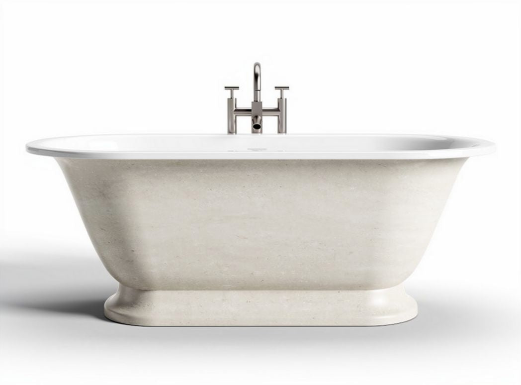 Baignoire indépendante en pierre naturelle pour salle de bain - 170 x 80 x 60cm