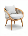 Fauteuil en bois et tissu pour salon ou bureau - 70 x 70 x 70cm
