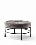 Pouf rond pour salon en tissu - 70 x 70 x 30cm