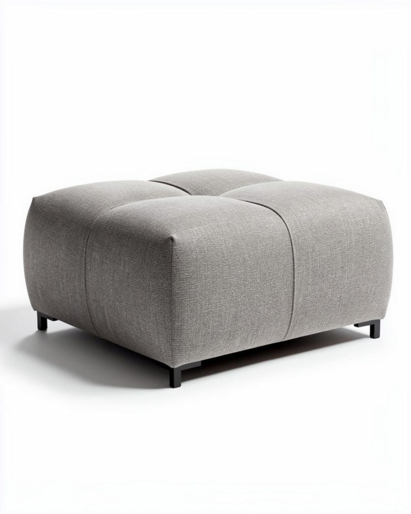 Pouf de salon en tissu - usage polyvalent - matériaux synthétiques - 80 x 80 x 35cm