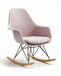 Chaise berçante en plastique avec coussin pour espace de détente - 70 x 70 x 90cm