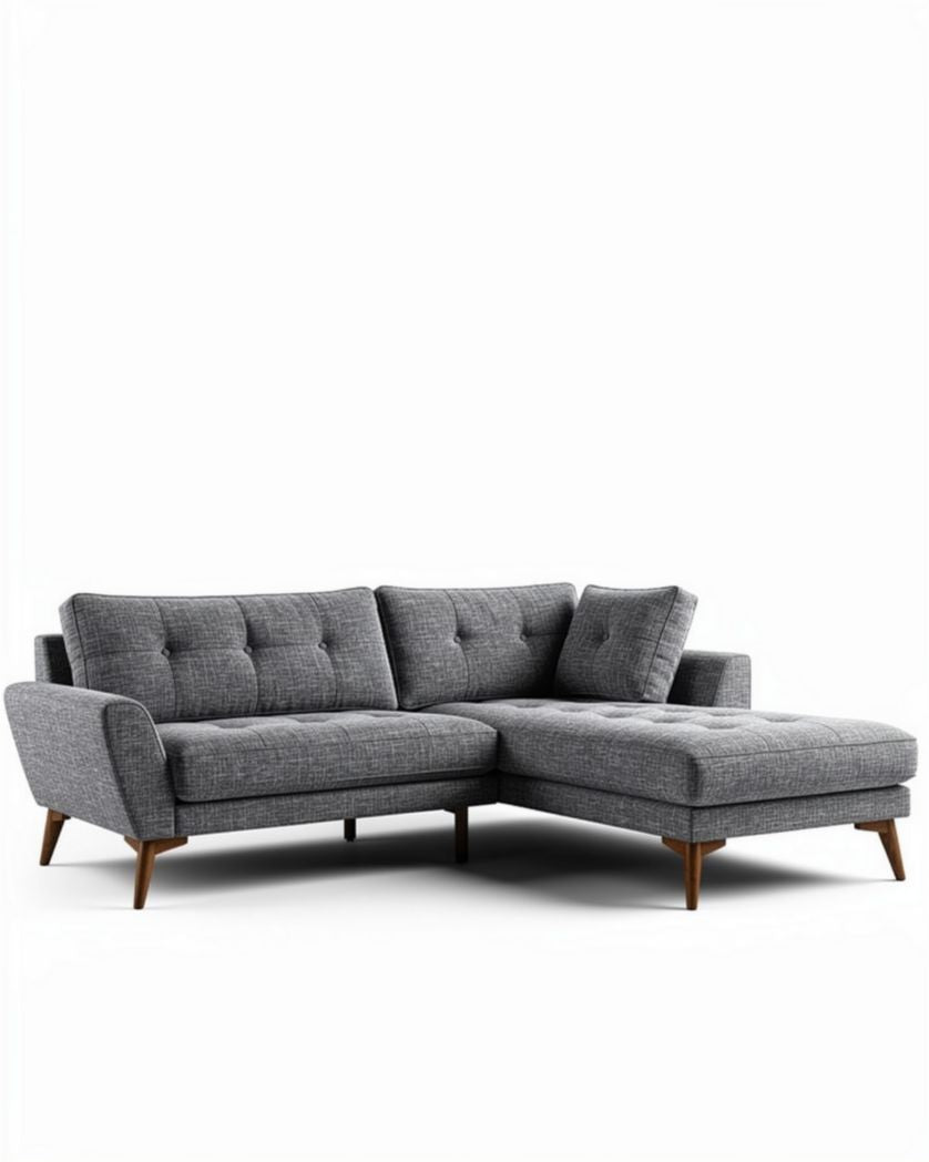 Canapé d'angle en tissu pour salon - 180 x 120 x 80cm
